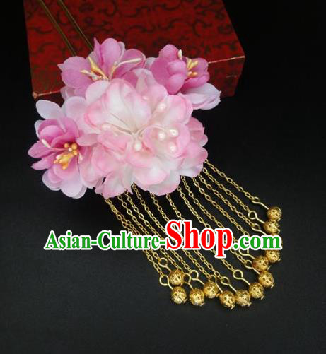 Traditional Handmade Chinese Ancient Classical Hair Accessories Barrettes Hairpin, Flowers Tassel Headdress Hair Jewellery, Hair Fascinators Hairpins for Women