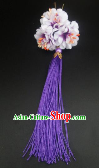 Traditional Handmade Chinese Ancient Classical Hair Accessories Barrettes Hairpin, Flowers Long Tassel Headdress Hair Jewellery, Hanfu Hair Fascinators Hairpins for Women