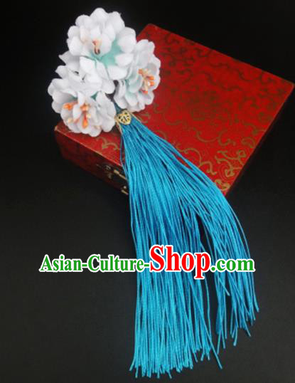 Traditional Handmade Chinese Ancient Classical Hair Accessories Barrettes Hairpin, Flowers Long Tassel Headdress Hair Jewellery, Hanfu Hair Fascinators Hairpins for Women