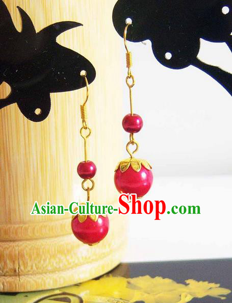 Traditional Handmade Chinese Ancient Classical Pearl Wedding Earrings for Women