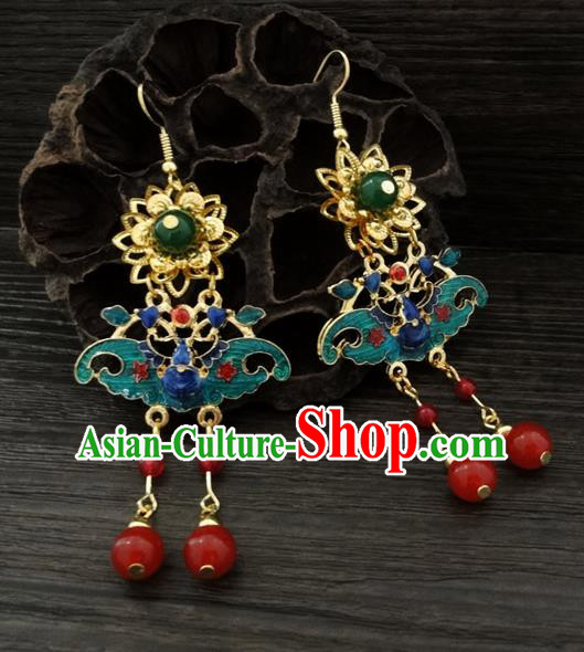 Traditional Handmade Chinese Ancient Classical Bat Earrings for Women