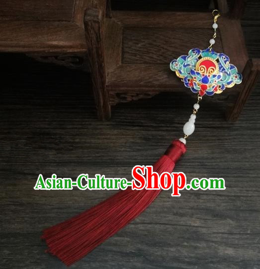 Traditional Handmade Chinese Ancient Classical Jewellery Accessories Palace Tassel Sword Taeniasis, Blueing Waist Pendant for Women