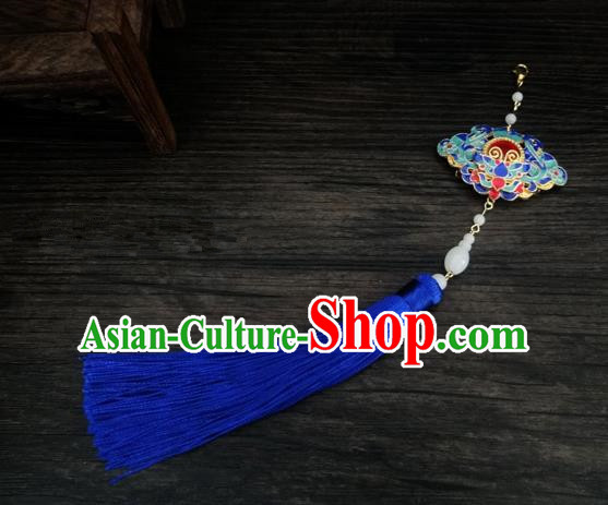 Traditional Handmade Chinese Ancient Classical Jewellery Accessories Palace Tassel Sword Taeniasis, Blueing Waist Pendant for Women