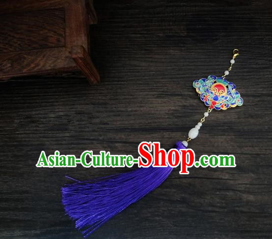 Traditional Handmade Chinese Ancient Classical Jewellery Accessories Palace Tassel Sword Taeniasis, Blueing Waist Pendant for Women