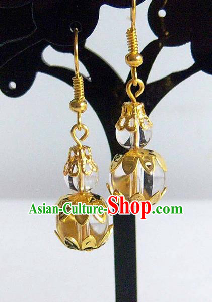 Traditional Handmade Chinese Ancient Classical Calabash Wedding Earrings for Women