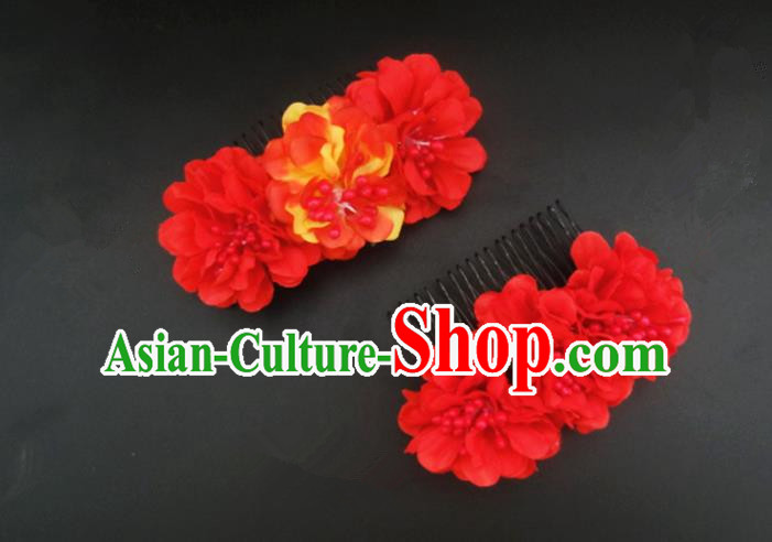 Traditional Handmade Chinese Ancient Classical Hair Accessories Barrettes Hairpin, Flowers Headdress Hair Jewellery, Hair Fascinators Hairpins for Women