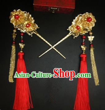 Traditional Handmade Chinese Ancient Classical Hair Accessories Barrettes Hairpin, Imperial Emperess Phoenix Hair Jewellery, Hair Fascinators Hairpins for Women