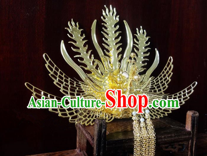 Traditional Handmade Chinese Ancient Classical Hair Accessories Barrettes Hairpin, Imperial Emperess Phoenix Coronet Hair Jewellery, Hair Fascinators Hairpins for Women