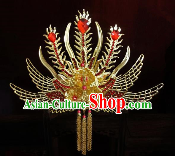 Traditional Handmade Chinese Ancient Classical Hair Accessories Barrettes Hairpin, Imperial Emperess Phoenix Coronet Hair Jewellery, Hair Fascinators Hairpins for Women