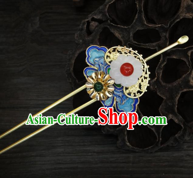 Traditional Handmade Chinese Ancient Classical Hair Accessories Barrettes Hairpin, Blueing Hair Sticks Hair Jewellery, Hair Fascinators Hairpins for Women