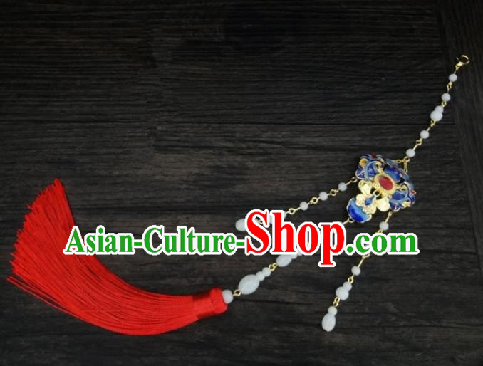 Traditional Handmade Chinese Ancient Classical Jewellery Accessories Palace Tassel Sword Taeniasis, Blueing Waist Pendant for Women