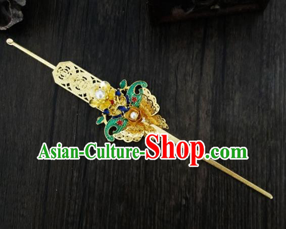 Traditional Handmade Chinese Ancient Classical Hair Accessories Barrettes Hairpin, Blueing Hair Sticks Hair Jewellery, Hair Fascinators Hairpins for Women