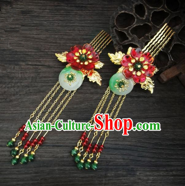 Traditional Handmade Chinese Ancient Classical Hair Accessories Barrettes Hairpin, Blueing Hair Sticks Hair Jewellery, Hair Fascinators Hairpins for Women