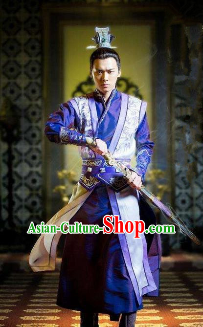 Traditional Chinese Ancient Costumes Ancient Chinese Cosplay Swordsman Knight Costume Complete Set for Men