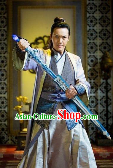 Traditional Chinese Ancient Costumes Ancient Chinese Cosplay Swordsman Knight Costume Complete Set for Men