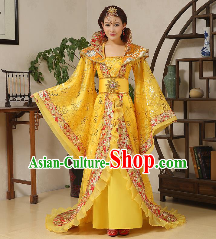 Traditional Ancient Chinese Imperial Emperess Costume, Chinese Wedding Dress, Cosplay Chinese Peri Imperial Princess Tailing Clothing Hanfu for Women