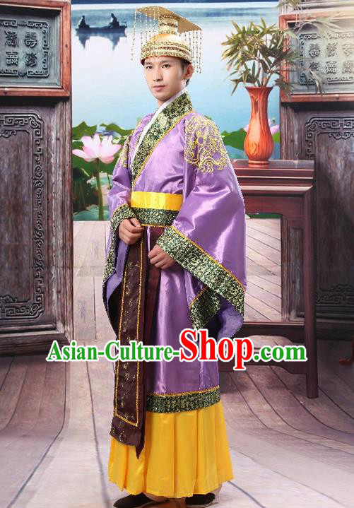 Traditional Ancient Chinese Imperial Emperor Costume, Chinese Han Dynasty Male Wedding Dress, Cosplay Chinese Imperial King Clothing Hanfu for Men