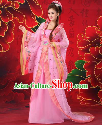 Traditional Ancient Chinese Imperial Emperess Costume, Chinese Tang Dynasty Wedding Dress, Cosplay Chinese Peri Imperial Princess Tailing Clothing Hanfu for Women