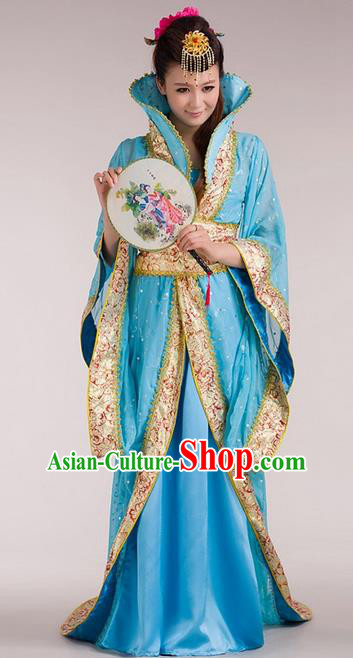 Traditional Ancient Chinese Imperial Emperess Costume, Chinese Tang Dynasty Wedding Dress, Cosplay Chinese Peri Imperial Princess Tailing Clothing Hanfu for Women