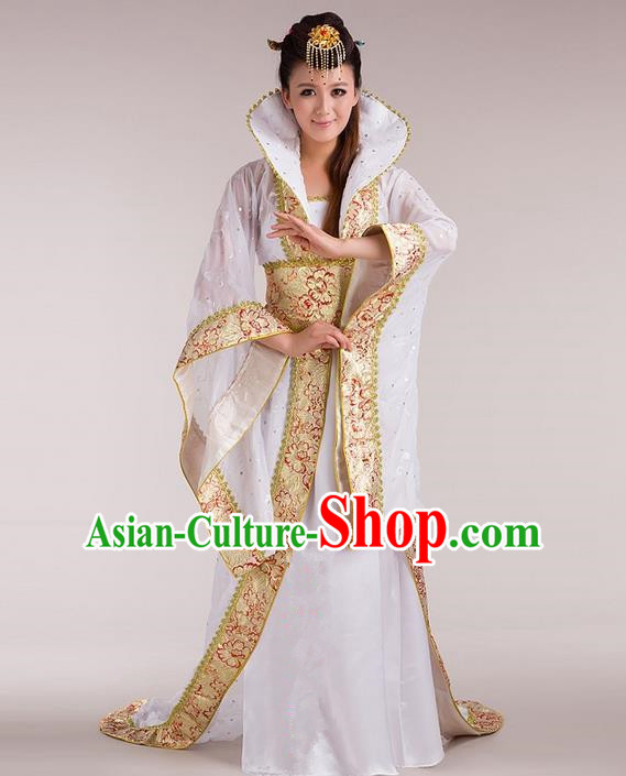 Traditional Ancient Chinese Imperial Emperess Costume, Chinese Tang Dynasty Wedding Dress, Cosplay Chinese Peri Imperial Princess Tailing Clothing Hanfu for Women