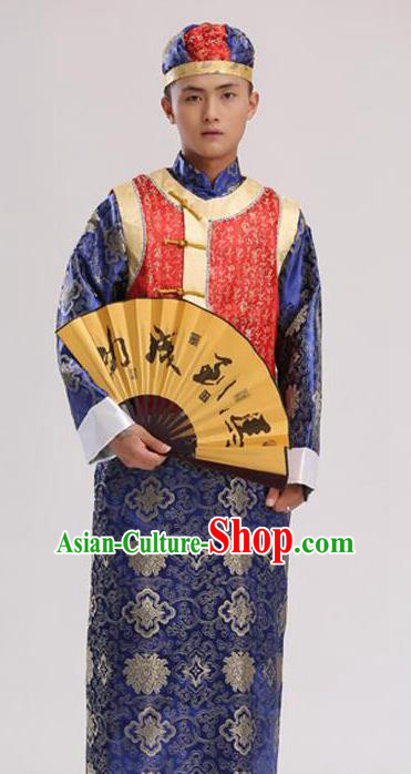 Traditional Ancient Chinese Imperial Emperor Costume, Chinese Qing Dynasty Male Wedding Dress, Cosplay Chinese Imperial Prince Clothing Hanfu for Men