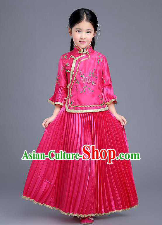 Traditional Ancient Chinese Imperial Emperess Costume, General Chai and Lady Balsam Costume, Chinese Qing Dynasty Republic of China Children Dress, Cosplay Chinese Peri Imperial Princess Clothing Hanfu for Kids