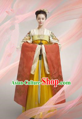 Traditional Ancient Chinese Imperial Emperess Costume, Chinese Tang Dynasty Wedding Dress, Cosplay Chinese Peri Imperial Princess Embroidered Clothing for Women