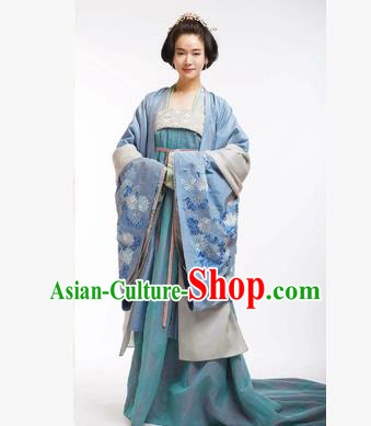 Traditional Ancient Chinese Imperial Emperess Costume, Chinese Tang Dynasty Wedding Dress, Cosplay Chinese Peri Imperial Princess Tailing Embroidered Clothing for Women