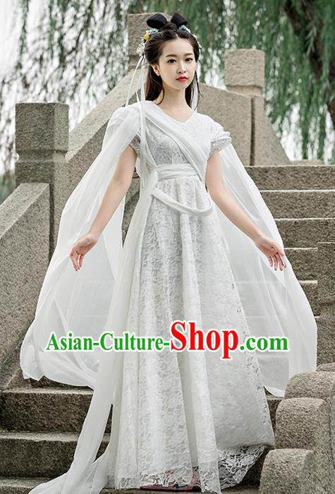 Traditional Ancient Chinese Imperial Princess Costume, Chinese Tang Dynasty Dance Dress, Cosplay Chinese Peri Imperial Princess Clothing Embroidered Hanfu Dress for Women