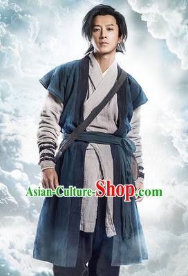 Traditional Ancient Chinese Male Costume, Chinese Han Dynasty Men Dress, Chinese Swordsman Clothing for Men