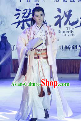 Traditional Ancient Chinese Male Costume, Chinese Han Dynasty Student Dress, Chinese Swordsman Embroidered Clothing for Men