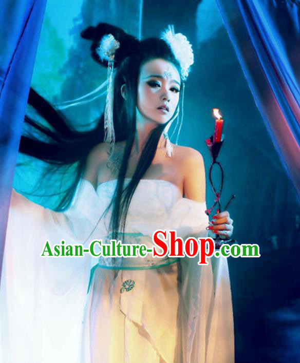 Traditional Ancient Chinese Imperial Emperess Costume, Chinese Tang Dynasty Wedding Dress, Cosplay Game Characters Chinese Peri Imperial Princess Embroidered Clothing for Women