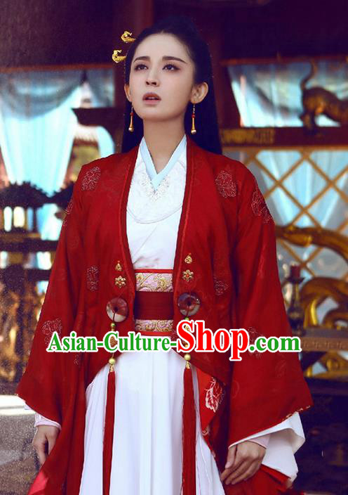 Traditional Ancient Chinese Imperial Emperess Costume, Chinese Han Dynasty Young Lady Dress, Cosplay Chinese Princess Embroidered Clothing Hanfu Costume for Women