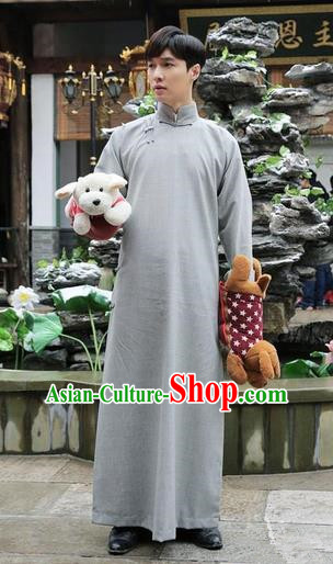 Traditional Ancient Chinese Republic of China Gown Robes Qing Dynasty Minguo Costumes for Men