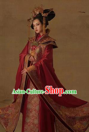 Traditional Ancient Chinese Imperial Emperess Costume Complete Set, Chinese Tang Dynasty Emperess Wedding Dress, Cosplay Chinese Imperial Princess Embroidered Clothing for Women