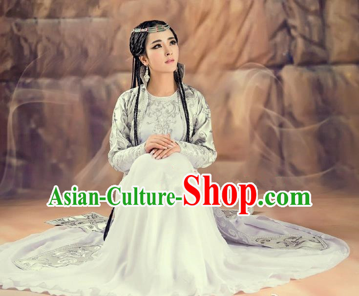 Traditional Ancient Chinese Imperial Princess Costume, Chinese Magic Dance Dress, Chinese Peri Magic Princess Hanfu Embroidered Clothing for Women