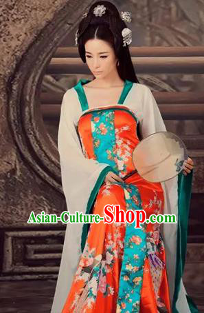 Traditional Ancient Chinese Imperial Consort Costume, Chinese Tang Dynasty Lady Dress, Cosplay Chinese Imperial Concubine Clothing Hanfu for Women