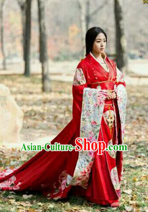 Traditional Ancient Chinese Imperial Emperess Costume, Chinese Han Dynasty Consort Wedding Dress, Cosplay Chinese Princess Consort Clothing White Hanfu for Women