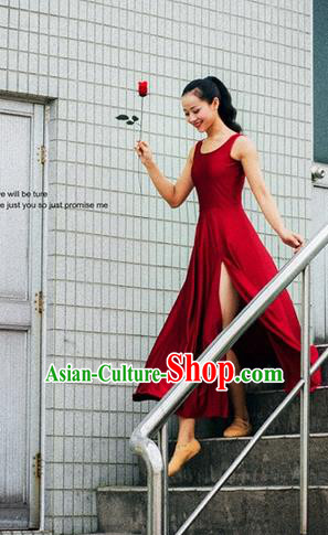 Traditional Modern Dancing Costume, Women Opening Classic Chorus Singing Group Dance Dress, Modern Dance Classic Ballet Dance Red Dress for Women