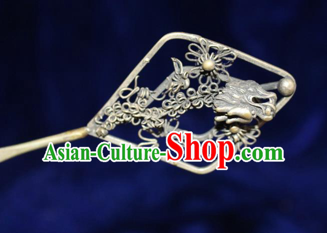 Traditional Chinese Miao Nationality Crafts Jewelry Accessory Hair Accessories, Hmong Handmade Miao Silver Palace Lady Hair Sticks Hair Claw, Miao Ethnic Minority Hair Fascinators Hairpins for Women