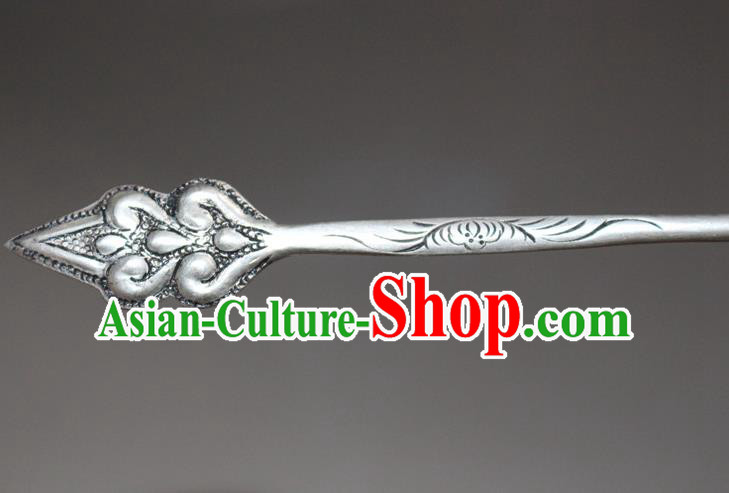 Traditional Chinese Miao Nationality Crafts Jewelry Accessory Classical Hair Accessories, Hmong Handmade Miao Silver Palace Lady Hair Sticks Hair Claw, Miao Ethnic Minority Hair Fascinators Hairpins for Women