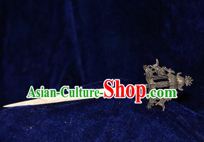 Traditional Chinese Miao Nationality Crafts Jewelry Accessory Hair Accessories, Hmong Handmade Miao Silver Palace Lady Hair Sticks Hair Claw, Miao Ethnic Minority Hair Fascinators Hairpins for Women