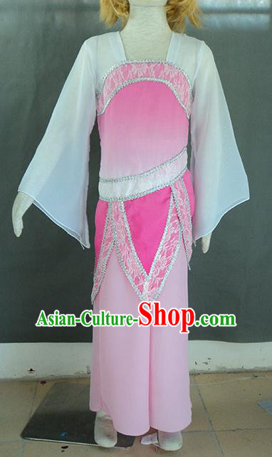 Traditional Chinese Ancient Yangge Fan Dancing Costume, Folk Dance Children Uniforms, Classic Tang Dynasty Dance Elegant Fairy Dress Drum Palace Dance Clothing for Kids