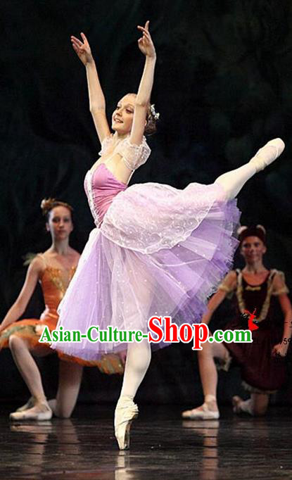 Traditional Modern Dancing Compere Costume, Female Opening Classic Chorus Singing Group Dance Pink Bell Dress Tu Tu Dancewear, Modern Dance Classic Ballet Dance Elegant Dress for Women