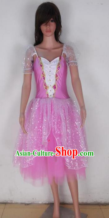 Traditional Modern Dancing Costume, Female Opening Classic Chorus Singing Group Dance Pink Dress Performance Dancewear, Modern Dance Dress Classic Ballet Dance Elegant Clothing for Women