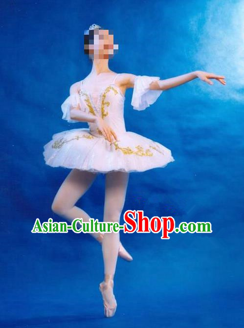 Traditional Modern Dancing Costume, Women Opening Classic Dance Chorus Singing Group Tutu Dance Performance Dress, Modern Dance Classic Ballet Dance White Bubble Dress for Women