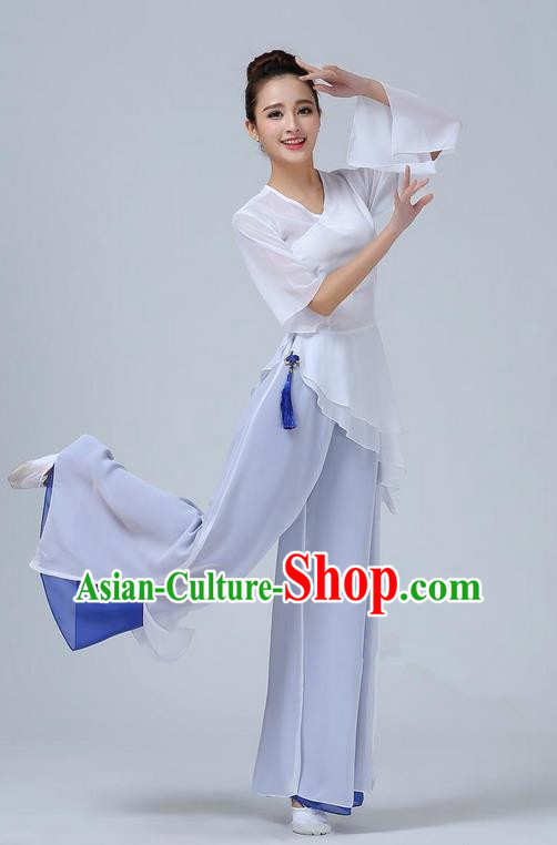Traditional Chinese Yangge Fan Dancing Costume, Folk Dance Yangko Mandarin Sleeve Dress and Pants Uniforms, Classic Umbrella Lotus Dance Elegant Dress Drum Dance Clothing for Women