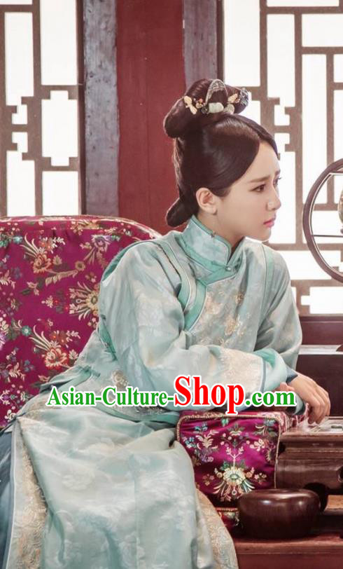 Traditional Ancient Chinese Imperial Princess Costume, Chinese Qing Dynasty Manchu Palace Manchu Nobility Lady Dress, Chinese Legend of Dragon Ball Mandarin Fermale Robes, Ancient China Imperial Consort Embroidered Clothing for Women