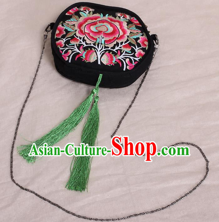 Traditional Chinese National Embroidered Crafts, Hmong Handmade Embroidered Handbag for Women