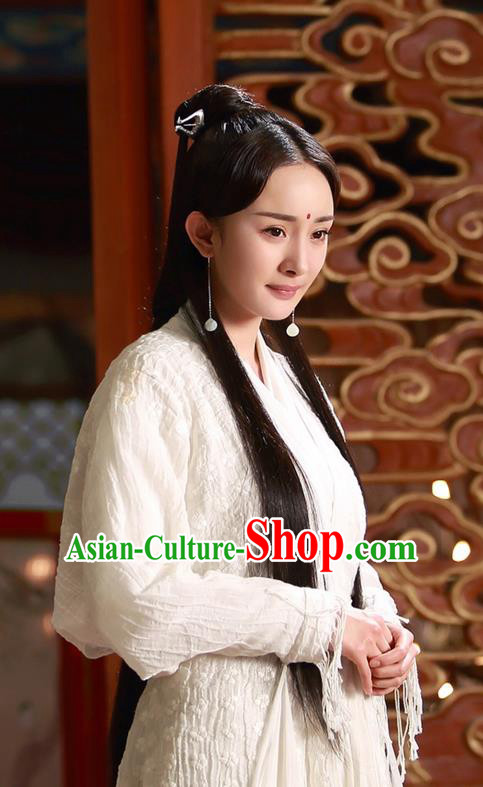 Traditional Ancient Chinese Cosplay Myth Fairy Costume, Elegant Hanfu Palace Lady Dance Dress, Chinese Teleplay Ten great III of peach blossom Role Bai qian Han Dynasty Imperial Princess Tailing Embroidered Clothing for Women